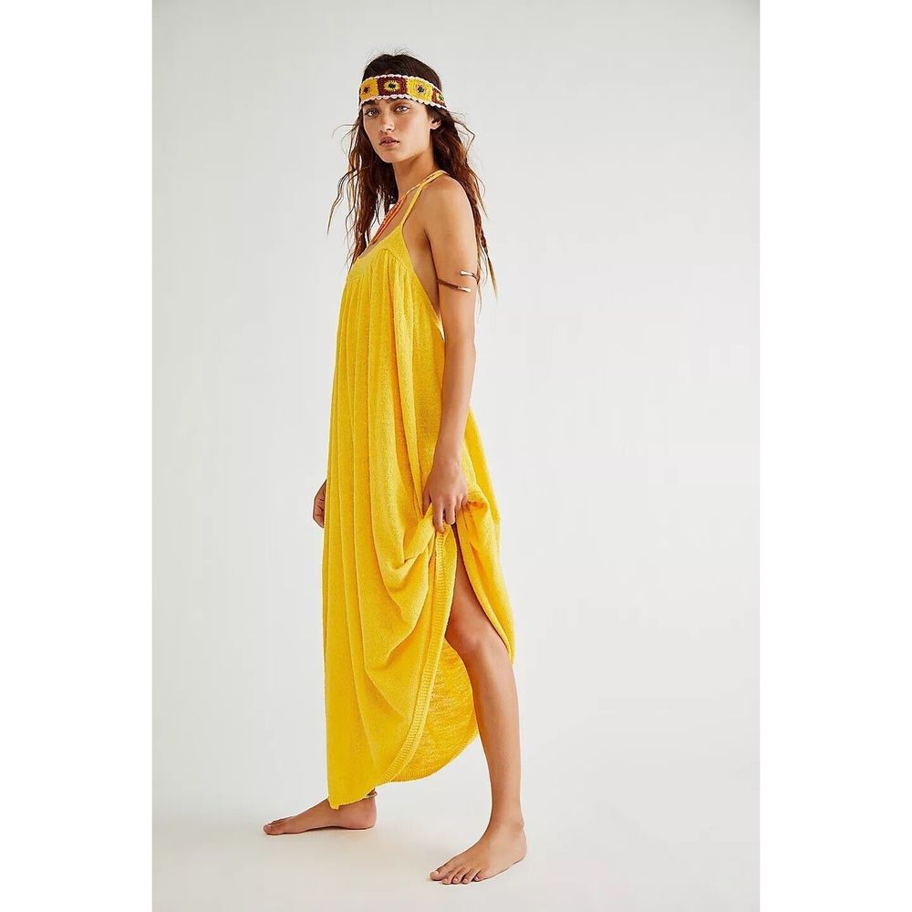 Free People Yellow Midi Dress